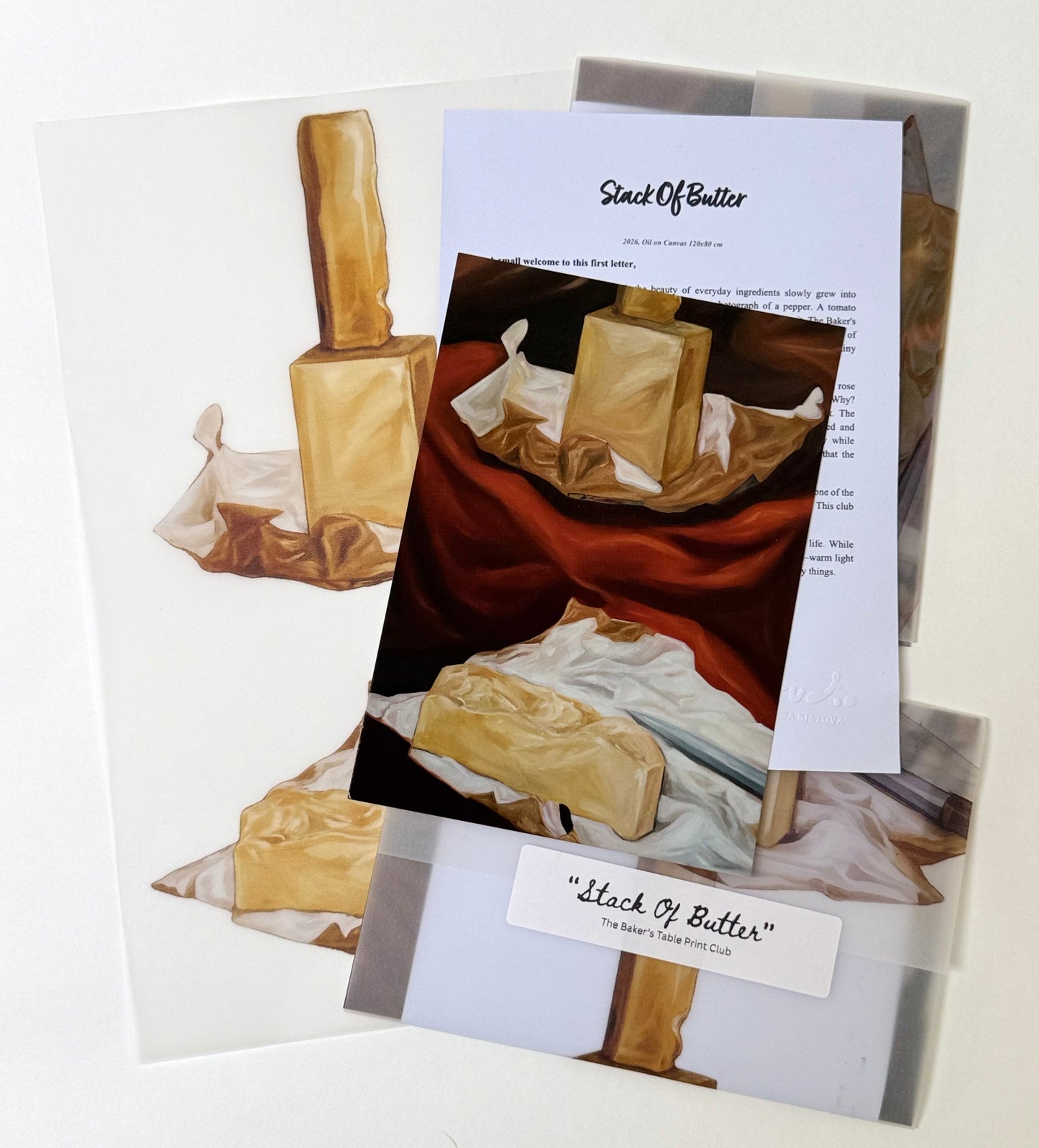 Baker's Table Print Club, monthly original painting print subscription by Elitsa Ristova